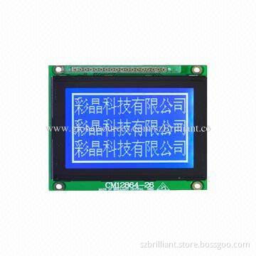 12864 Monochrome LCD Display Module Supports Parallel Interface, 3V or 5V, 18 Pins Connect